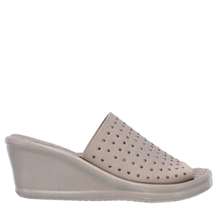 Skechers Women's Rumblers Memory Foam Slide Wedge Sandals 