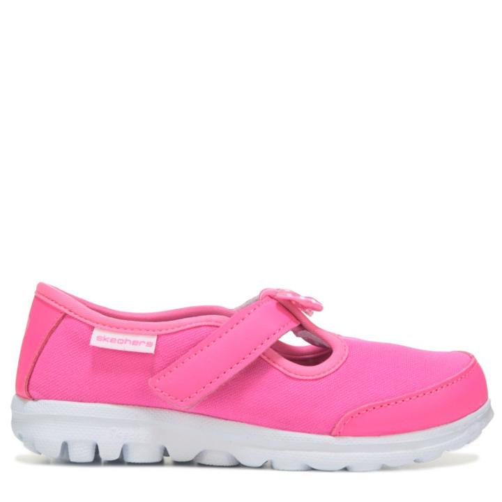 Skechers Kids' Go Walk Bitty Bow Memory Foam Sneaker Toddler Shoes 