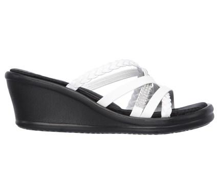 Skechers Women's Rumblers Wild Child Memory Foam Slide Wedge Sandals 