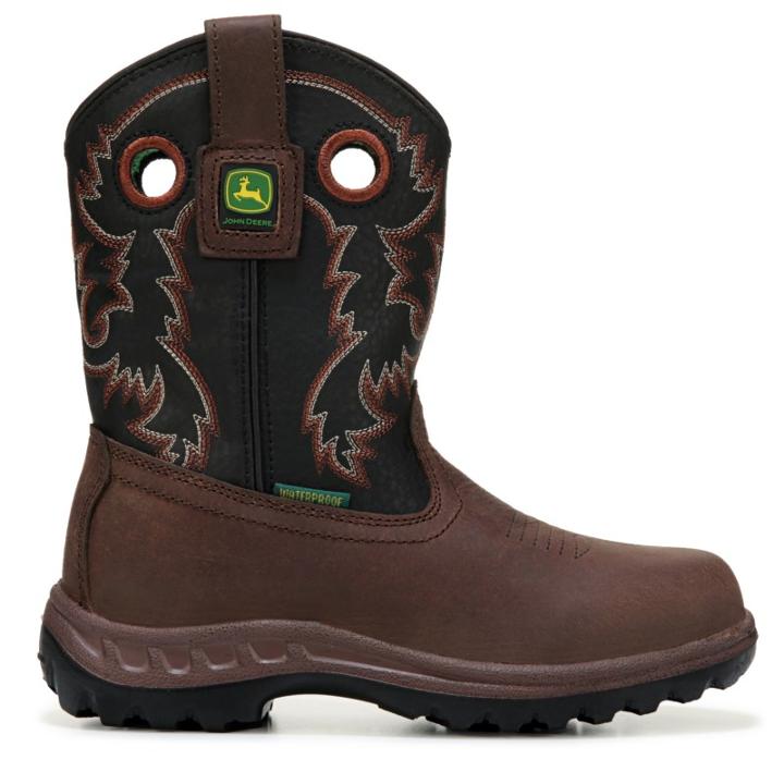 John Deere Kids' Johnny Popper Waterproof Cowboy Boot Grade School Boots 