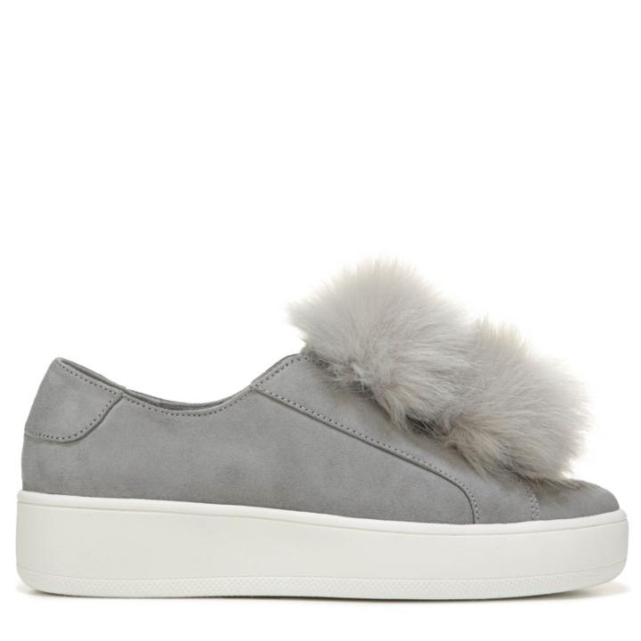 Steve Madden Women's Bryanne Fur Pom Pom Platform Sneakers 