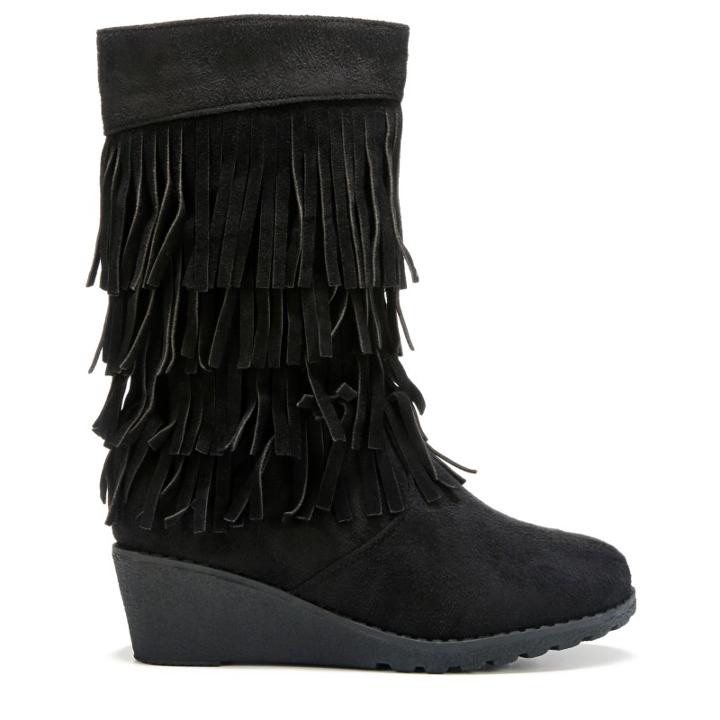 Kensie Girl Kids' Fringe Wedge Boot Preschool/grade School Boots 