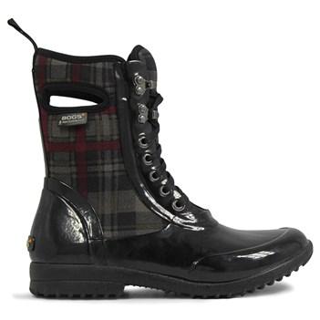 Bogs Women's Sidney Plaid Waterproof Lace Up Winter Boots 