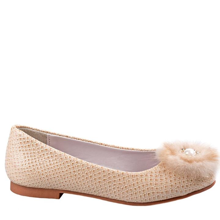 Nanette Lepore Kids' Furry Bow Ballerina Flat Pre/grade School Shoes 
