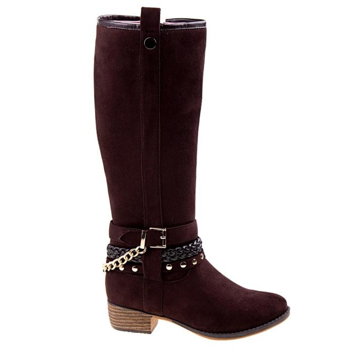 Kensie Girl Kids' Studded Knee High Riding Boot Pre/grade School Boots 