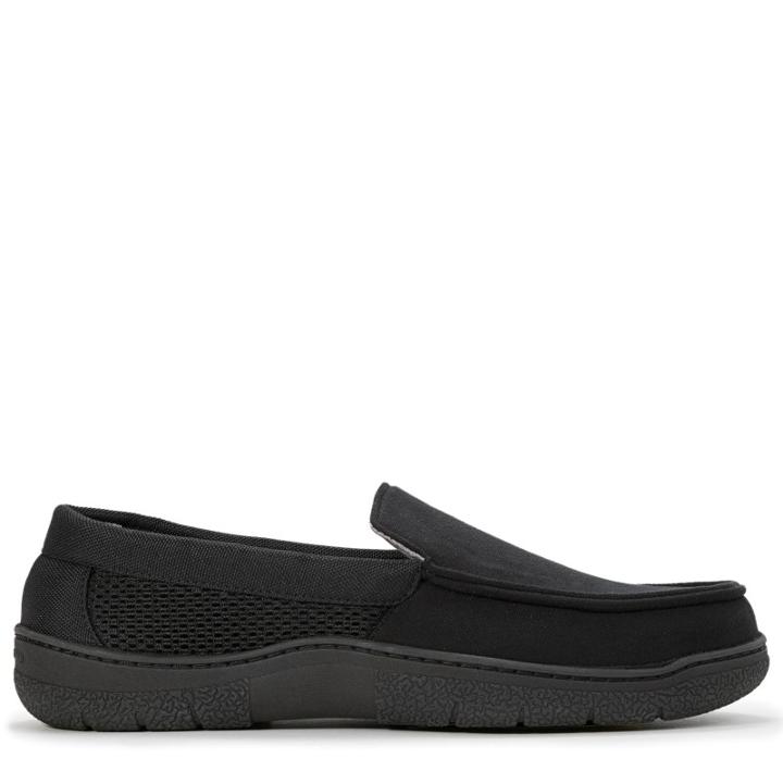 Dearfoams Men's Mixed Material Memory Foam Moccasin Slipper Accessories 