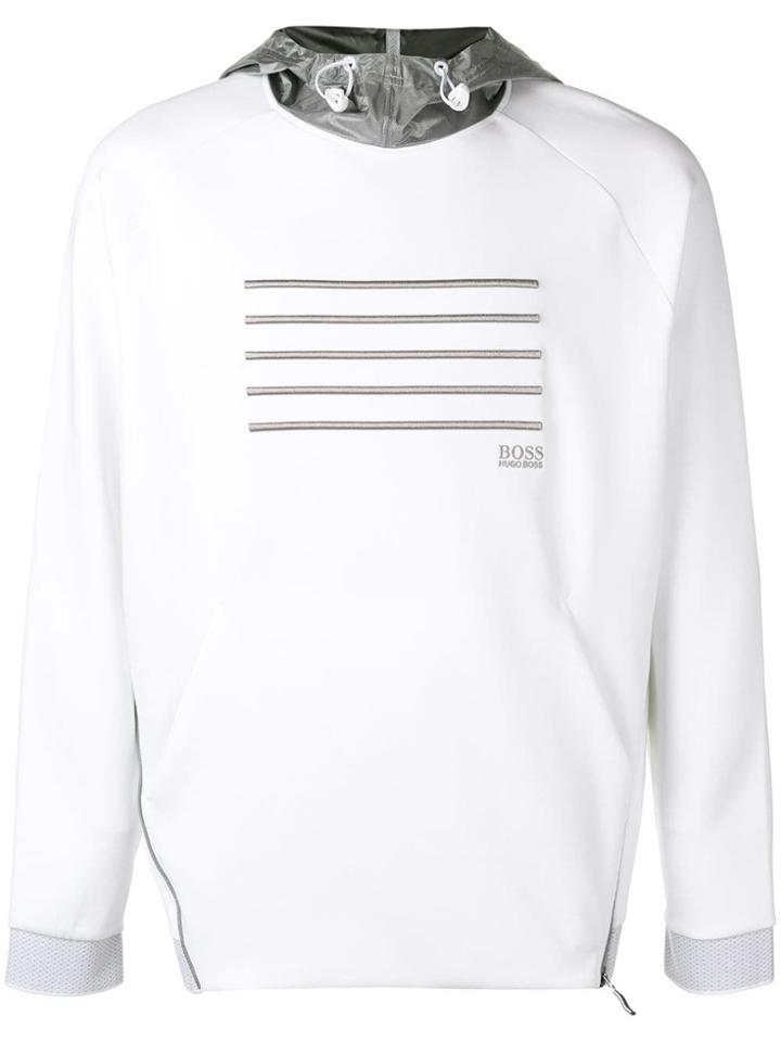 Boss Hugo Boss Logo Embroidered Hoodie - White
