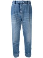 Eleventy Drop-crotch Folded Hem Jeans - Blue