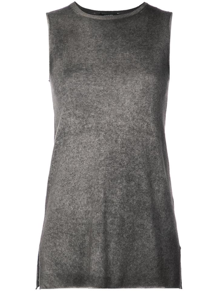 Avant Toi Cashmere Sleeveless Fitted Sweater - Grey