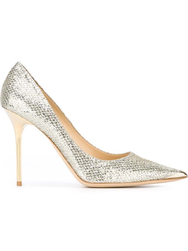 Jimmy Choo Abel Pumps, Women's, Size: 41, Grey, Leather/metallic Fibre