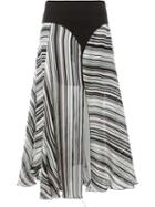 Giambattista Valli Contrast Striped A-line Skirt, Women's, Size: 40, Black, Silk/spandex/elastane/viscose