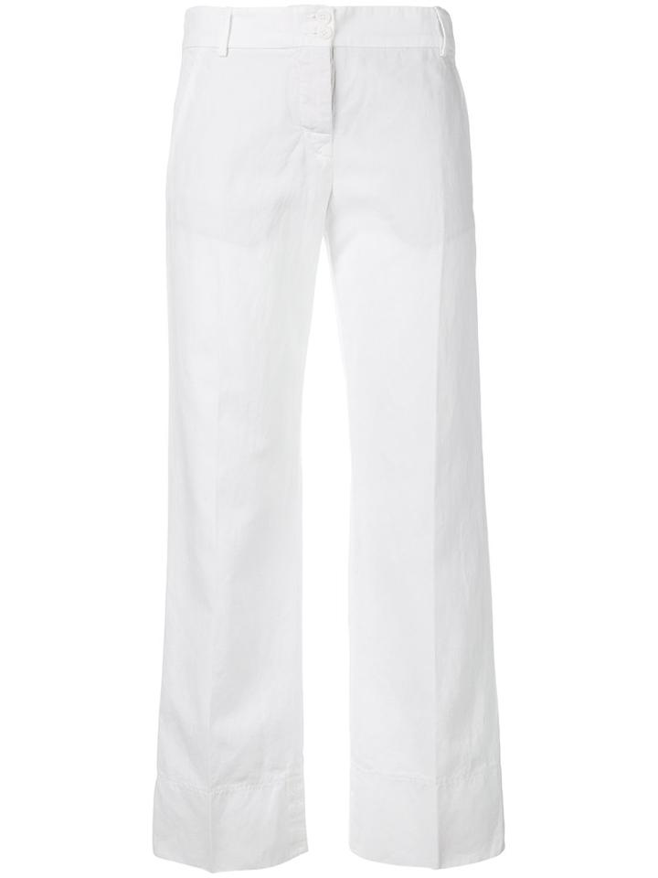 Aspesi Straight-leg Trousers, Women's, Size: 42, White, Cotton/linen/flax