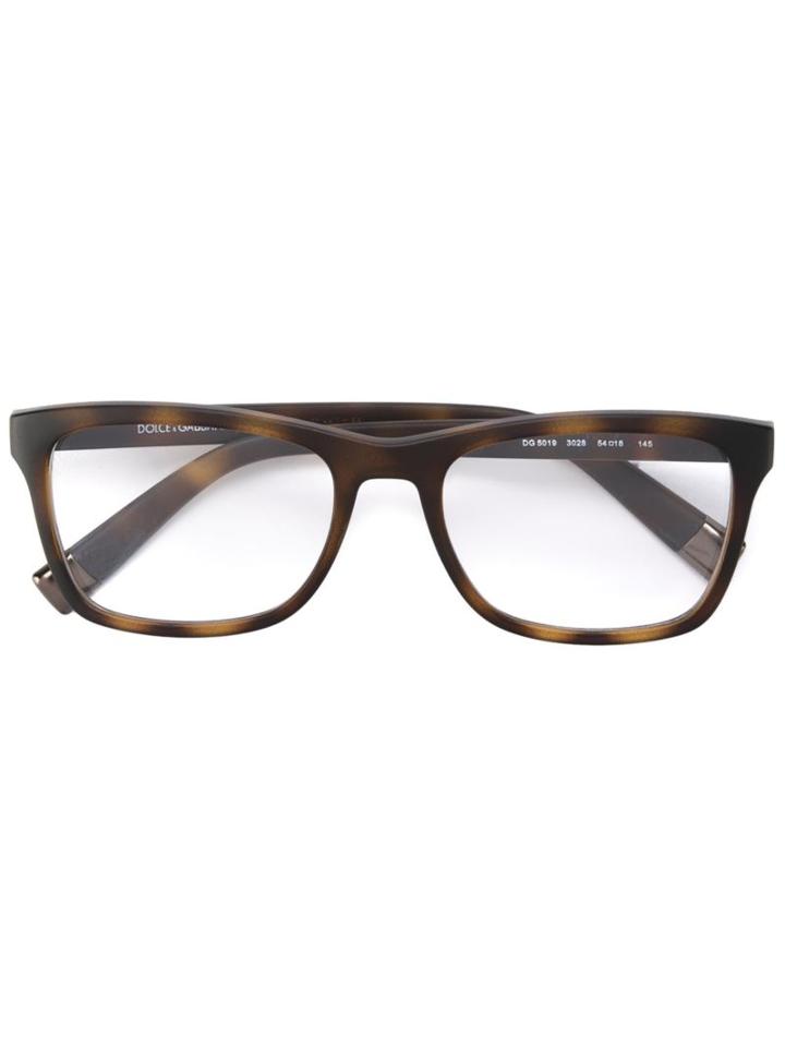 Dolce & Gabbana - Square Frame Glasses - Men - Acetate - One Size, Brown, Acetate