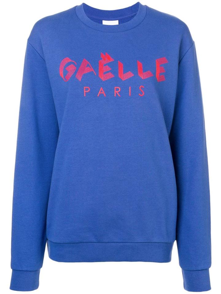 Gaelle Bonheur Logo Print Sweatshirt - Blue