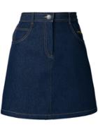 Msgm A-line Denim Skirt - Blue
