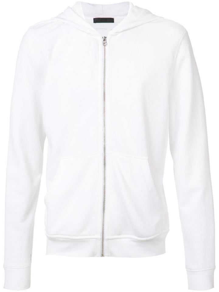 Atm Anthony Thomas Melillo French Terry Zip Hoodie, Men's, Size: Large, White, Cotton/polyester