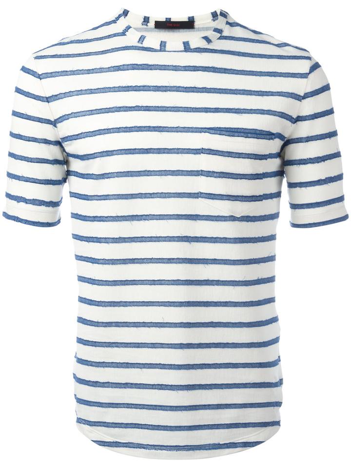 The Gigi Striped T-shirt, Men's, Size: Large, White, Cotton