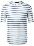 The Gigi Striped T-shirt, Men's, Size: Large, White, Cotton