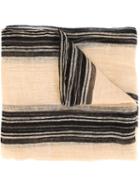 Brunello Cucinelli Stripe Detail Scarf, Women's, Nude/neutrals, Linen/flax
