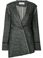 Pringle Of Scotland Asymmetric Distressed Jaket - Black