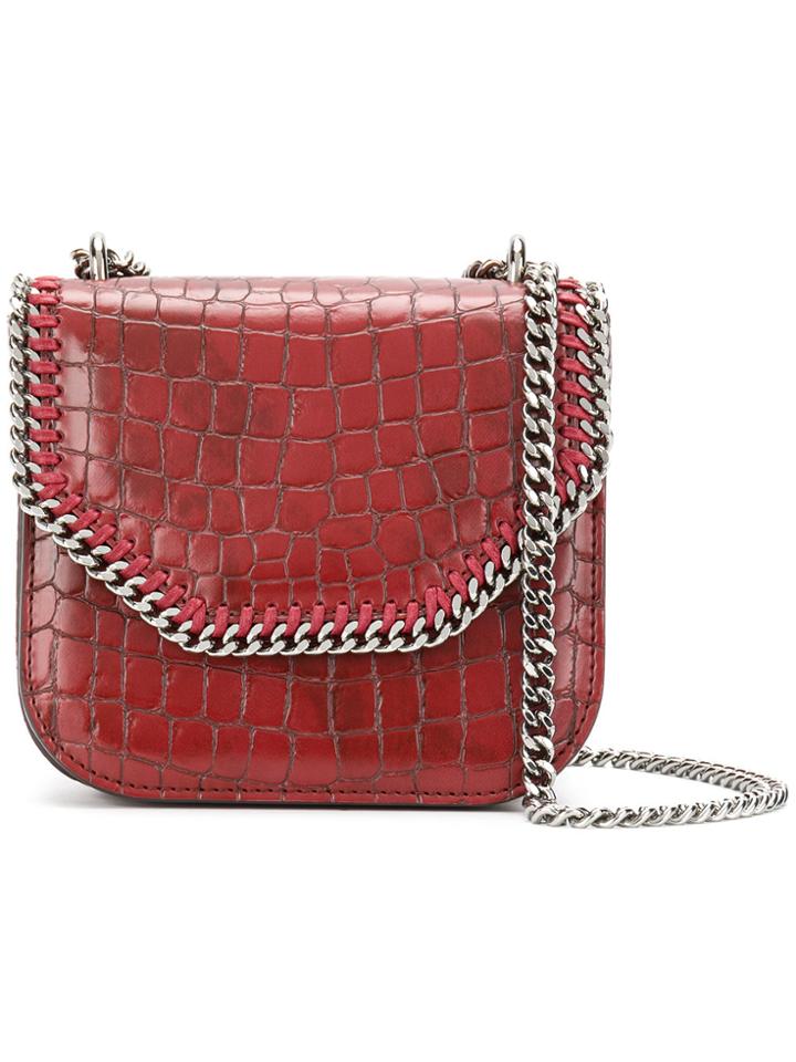 Stella Mccartney Croc-effect Falabella Box Shoulder Bag - Red