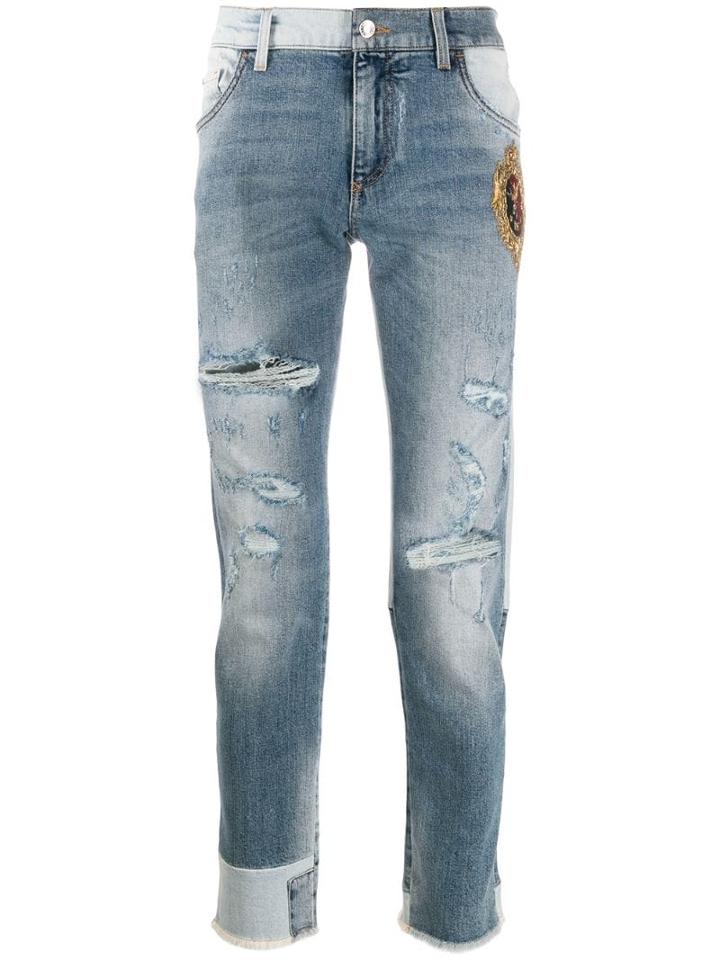 Dolce & Gabbana Patchwork Dg Skinny Jeans - Blue