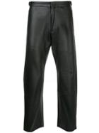 Comme Des Garçons Pre-owned Leather Effect Cropped Trousers - Black