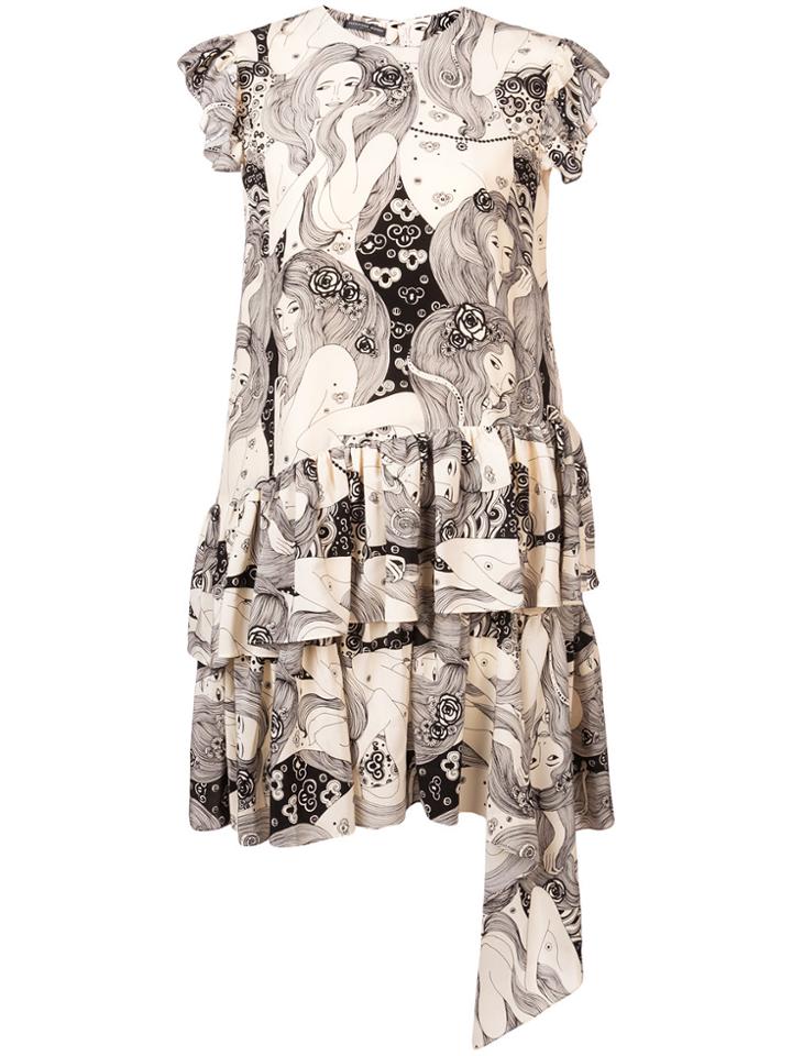 Alexander Mcqueen Ruffled Asymmetric Dress - Nude & Neutrals