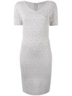 D.exterior - Geometric Pattern Fitted Dress - Women - Polyester/viscose - M, White, Polyester/viscose
