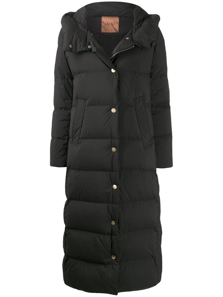 Liu Jo Oversized Quilted Long Coat - Black