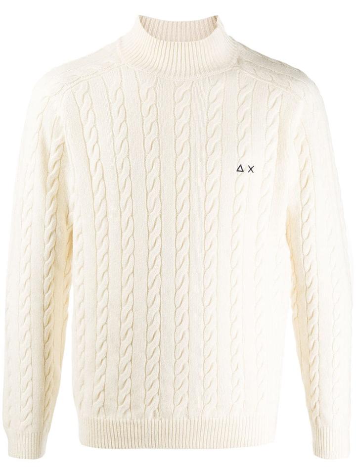 Sun 68 Cable Knit Sweater - White