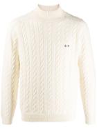 Sun 68 Cable Knit Sweater - White