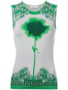 Versace Collection Neon Print Slim-fit Tank, Women's, Size: 46, Green, Silk/spandex/elastane