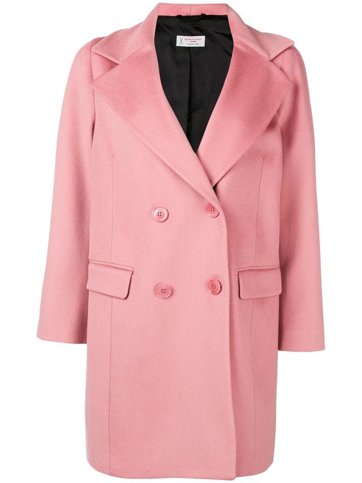 Alberto Biani Double Breasted Coat - Pink