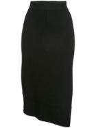 A.l.c. Ribbed Asymmetric Skirt - Black