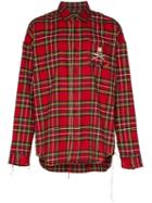 Mastermind Japan Check Skull Logo Shirt - Red