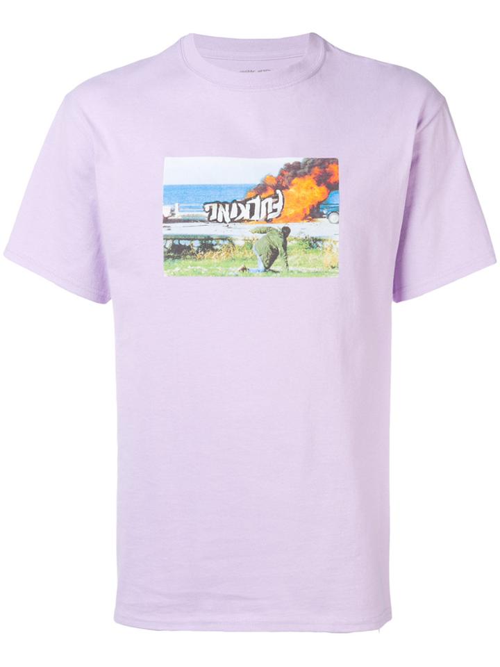 Fucking Awesome Explosion Graphic Print T-shirt - Pink & Purple