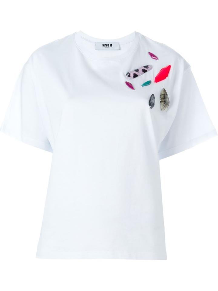 Msgm Faux Gems Application T-shirt