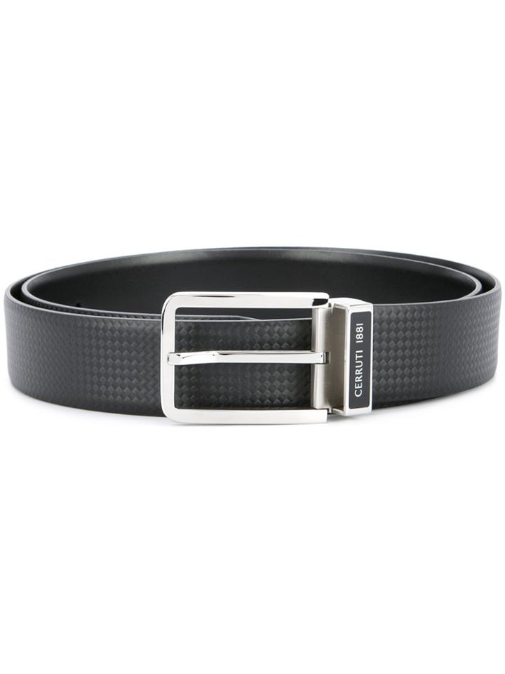 Cerruti 1881 Diamond Embossed Logo Belt - Black