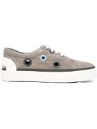 Lanvin Low Sneakers, Men's, Size: 8, Grey, Bos Taurus/rubber