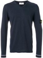 Stone Island V-neck Sweater - Blue