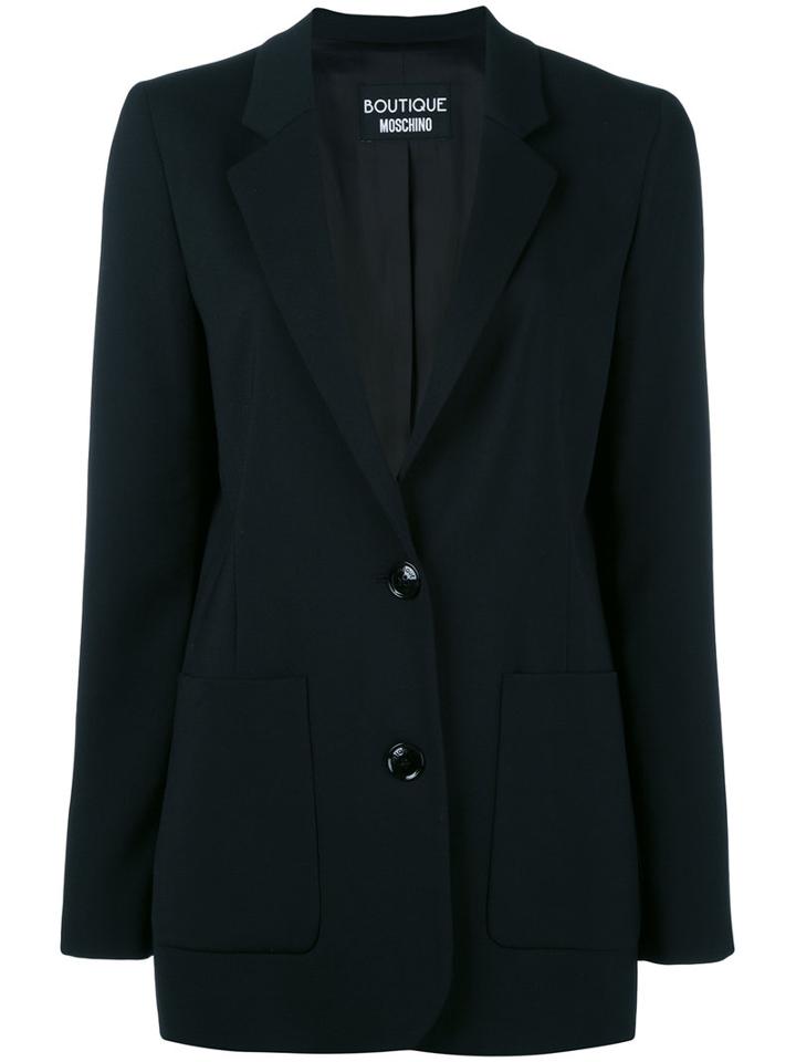 Boutique Moschino Two Button Blazer, Women's, Size: 44, Black, Other Fibres/virgin Wool