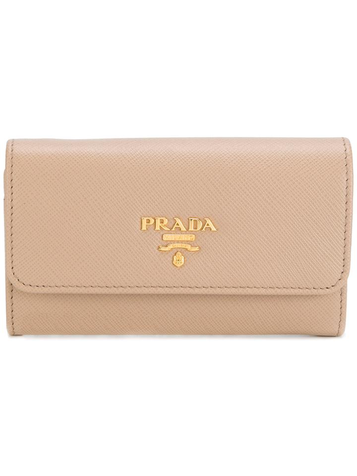 Prada Saffiano Card Wallet - Nude & Neutrals