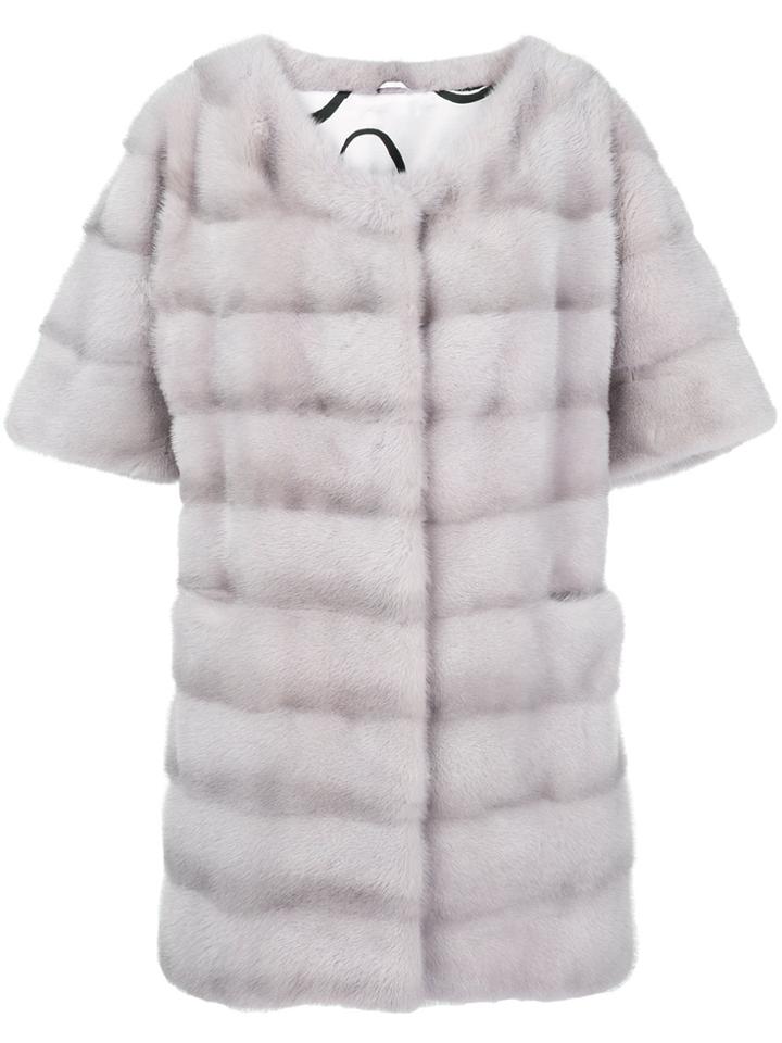 Simonetta Ravizza Dari Short Sleeve Panel Coat - Grey