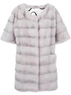 Simonetta Ravizza Dari Short Sleeve Panel Coat - Grey