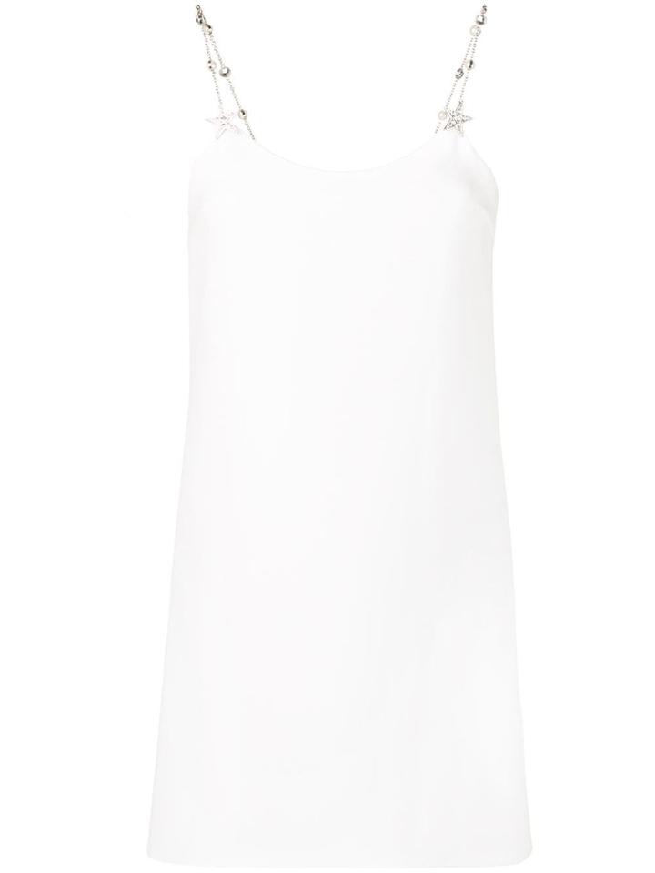 Miu Miu Embellished Mini Dress - White