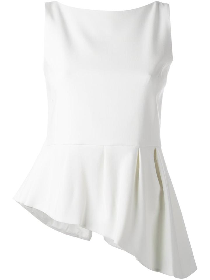 Osman Bateau Neckline Peplum Top, Women's, Size: 8, White, Spandex/elastane/viscose/wool