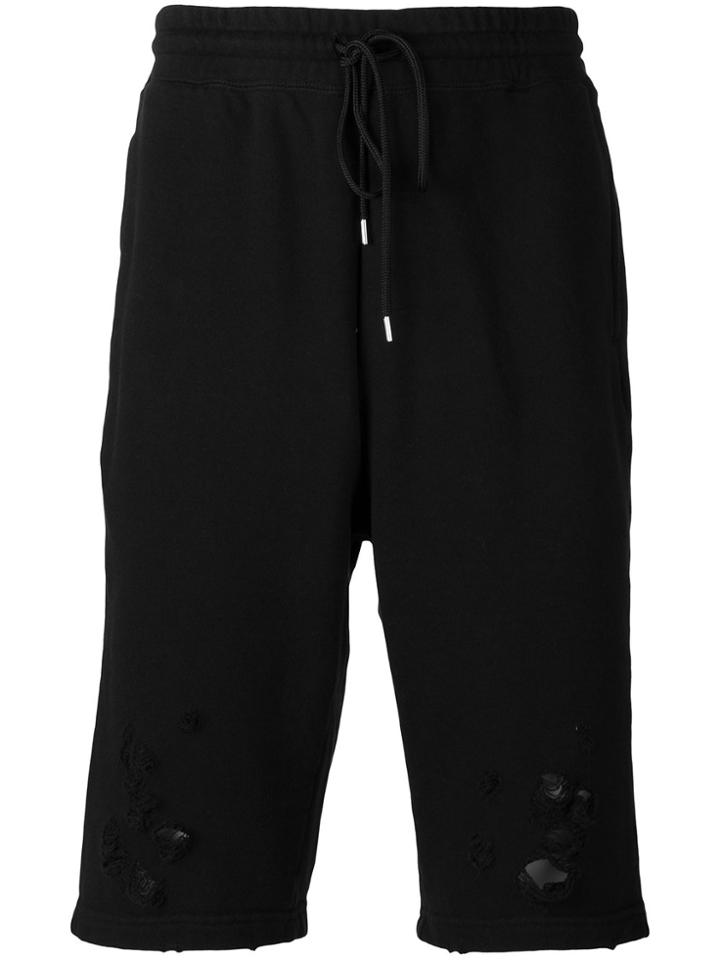 Maison Mihara Yasuhiro Distressed Jogging Shorts - Black
