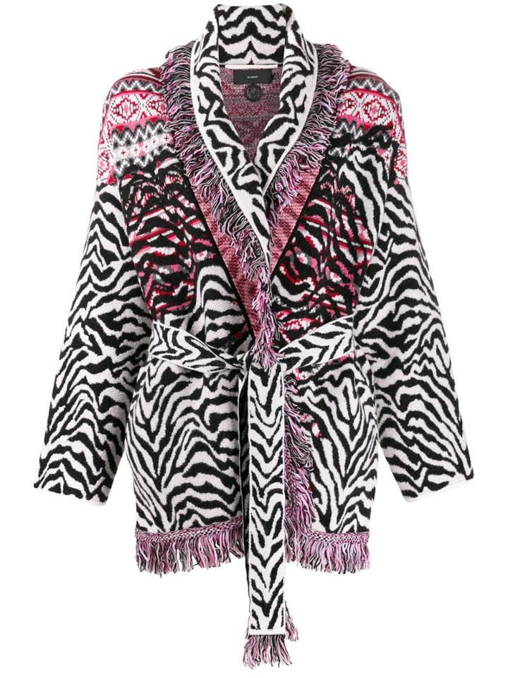 Alanui Zebra Pattern Cardi-coat - White