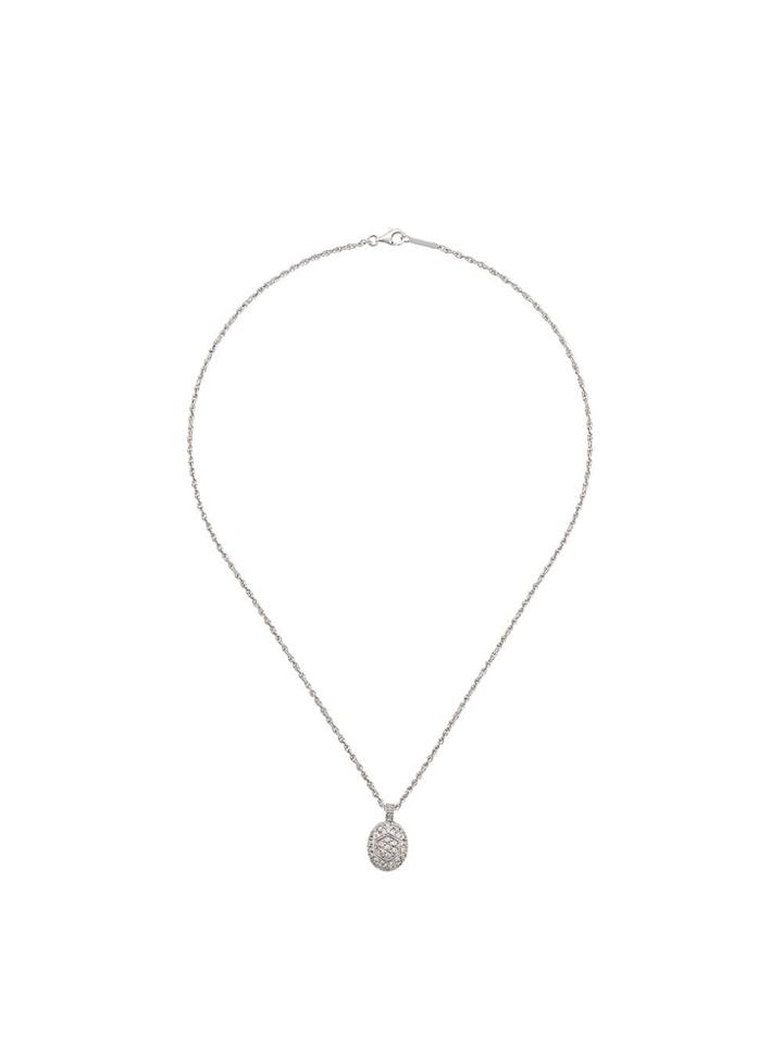 Susan Caplan Vintage 1980s Embellished Pendant Necklace - Silver